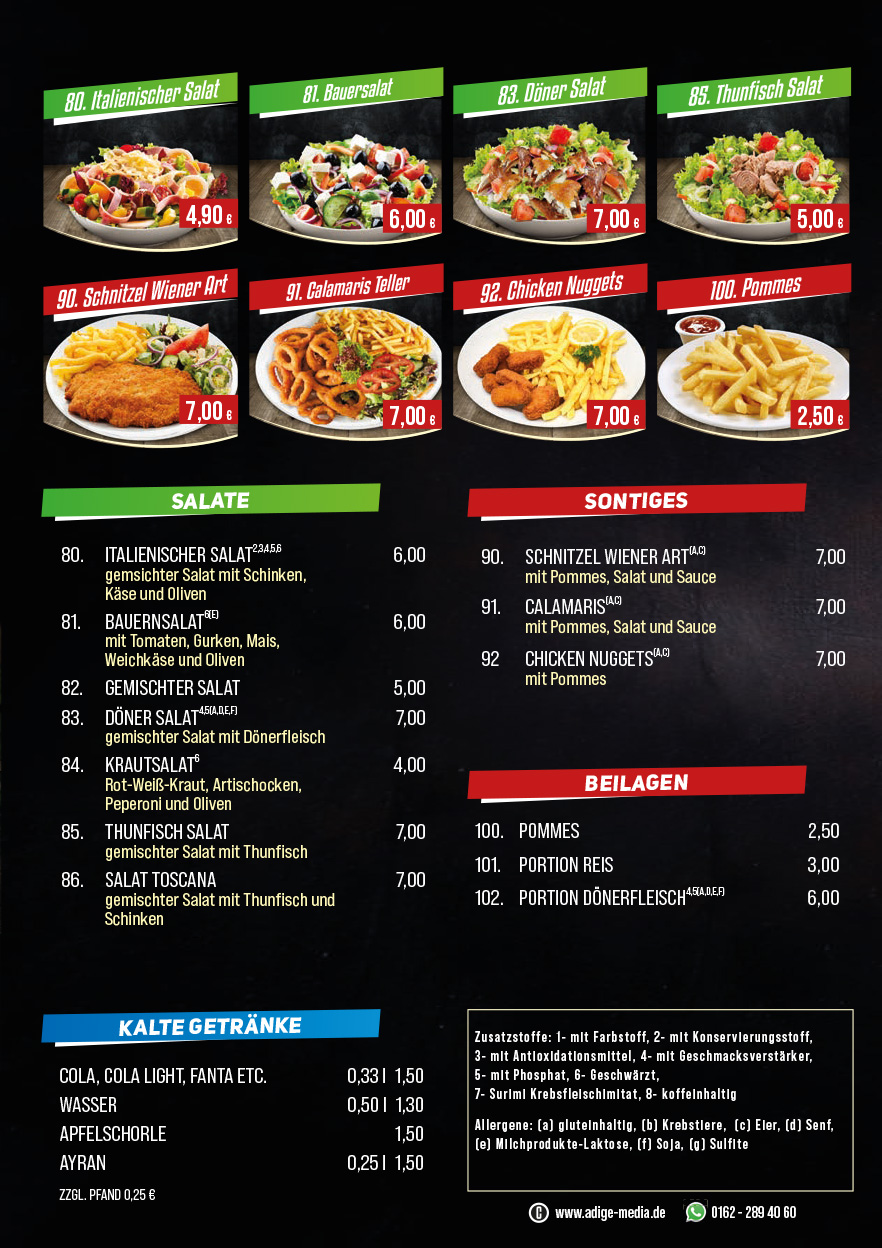 Restaurants/Speisekarten